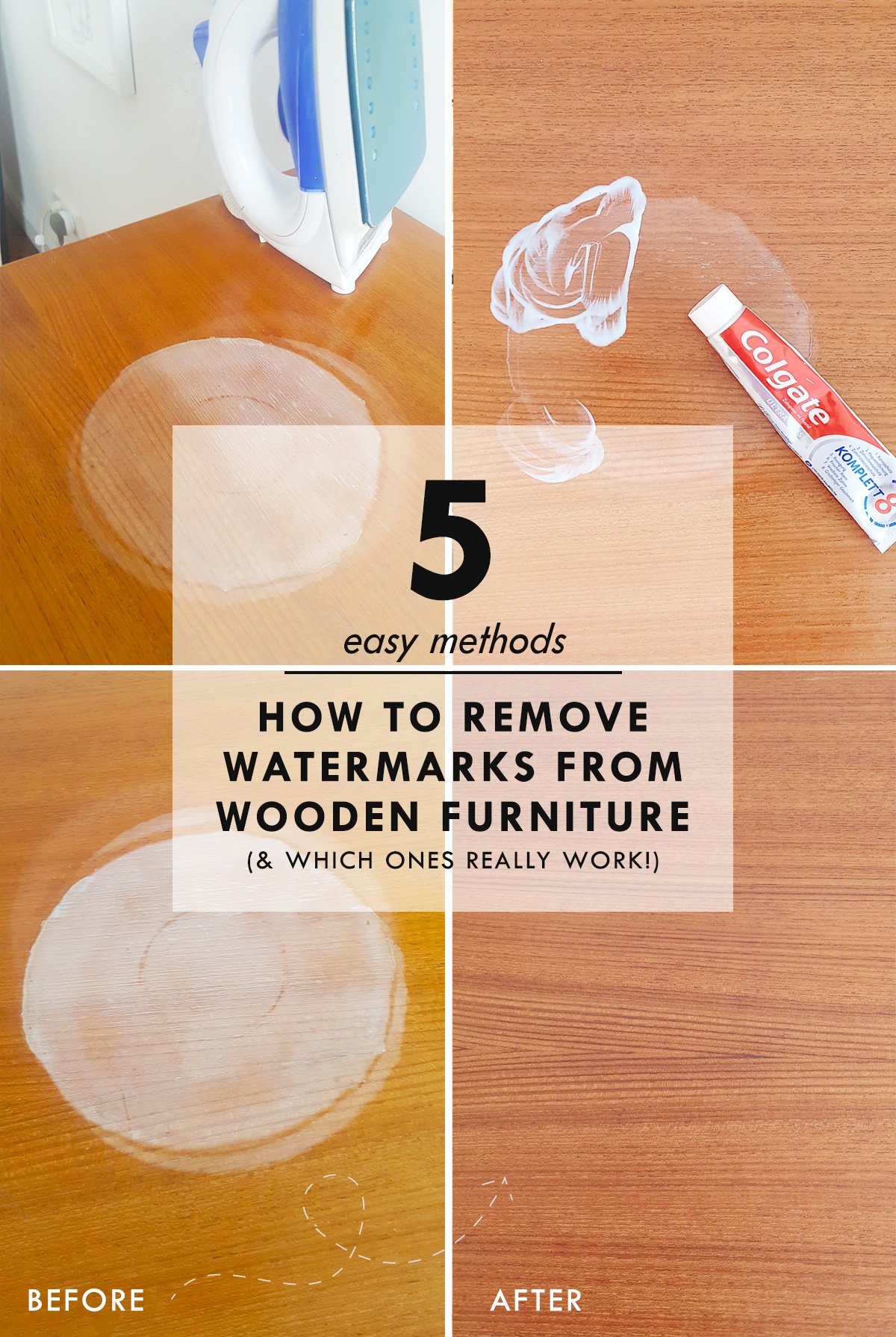 5 Ways To Remove A Watermark From Wooden Furniture Little House