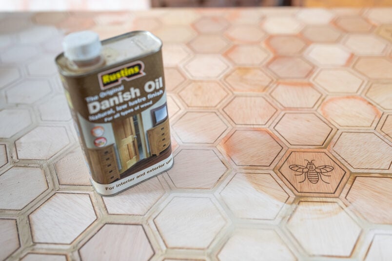 oiling kitchen worktop made of plywood kitchen worktop